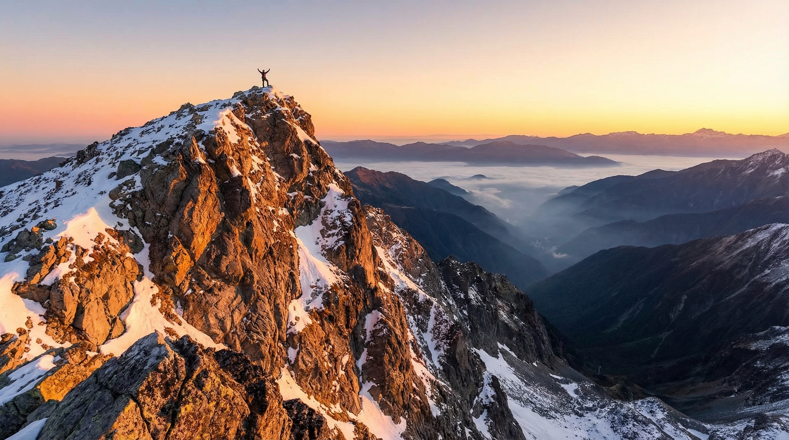 Mountain peak at sunrise